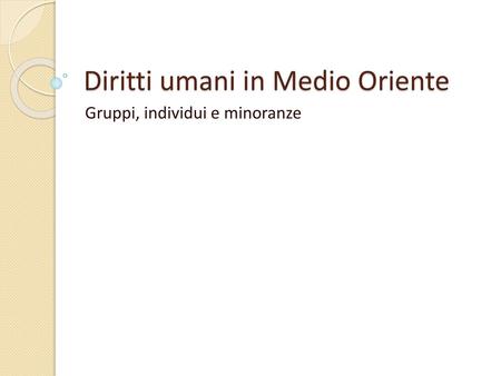 Diritti umani in Medio Oriente