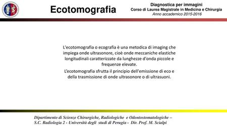 Ecotomografia Diagnostica per immagini