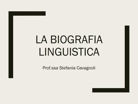 La biografia linguistica