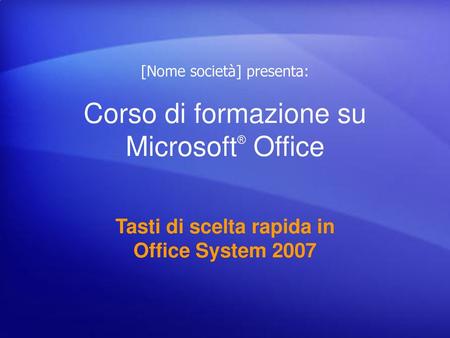 Corso di formazione su Microsoft® Office