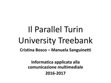 Il Parallel Turin University Treebank