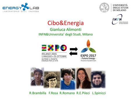 Cibo&Energia Gianluca Alimonti INFN&Universita’ degli Studi, Milano