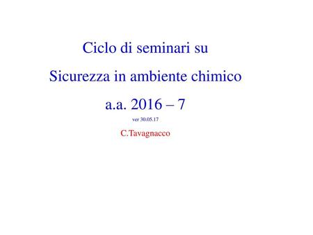 Sicurezza in ambiente chimico