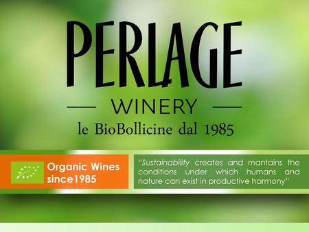 le BioBollicine dal 1985 Organic Wines since1985