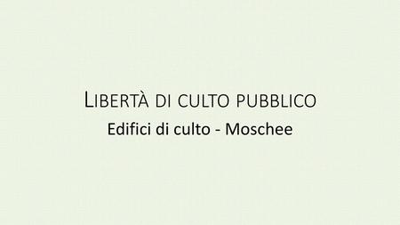 Libertà di culto pubblico