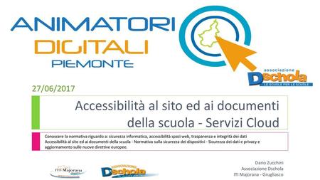 Accessibilità al sito ed ai documenti della scuola - Servizi Cloud