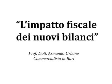 Prof. Dott. Armando Urbano Commercialista in Bari