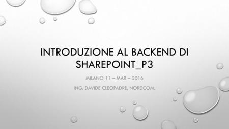 Introduzione al backend di Sharepoint_P3