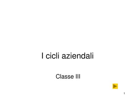 I cicli aziendali Classe III.