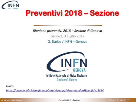 Riunione preventivi 2018 – Sezione di Genova