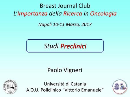 Studi Preclinici Breast Journal Club