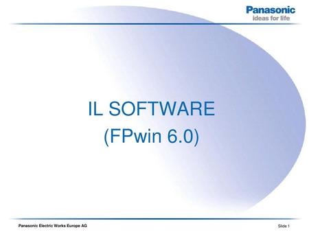 IL SOFTWARE (FPwin 6.0).