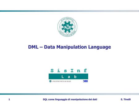 DML – Data Manipulation Language