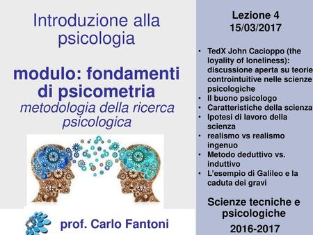 Scienze tecniche e psicologiche