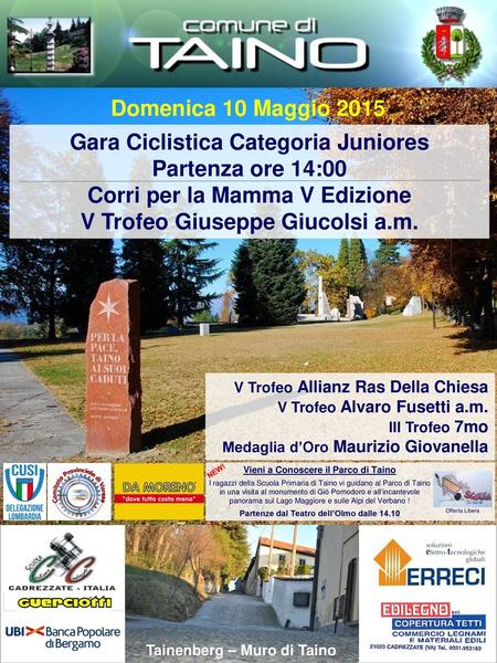 Gara Ciclistica Categoria Juniores Partenza ore 14:00