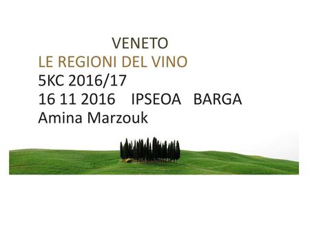 VENETO LE REGIONI DEL VINO 5KC 2016/ IPSEOA   BARGA Amina Marzouk