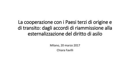 Milano, 20 marzo 2017 Chiara Favilli
