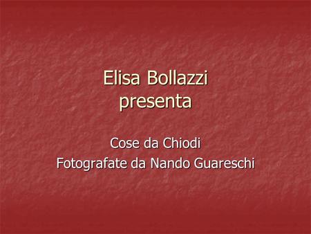 Elisa Bollazzi presenta