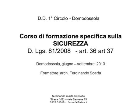 D.D. 1° Circolo - Domodossola