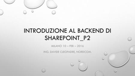 Introduzione al backend di Sharepoint_P2