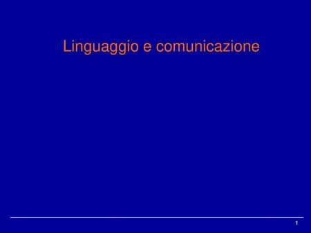 Linguaggio e comunicazione