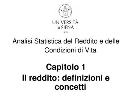 Il reddito: definizioni e concetti