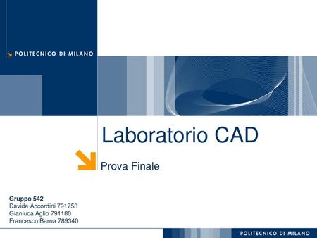 Laboratorio CAD Prova Finale Gruppo 542 Davide Accordini