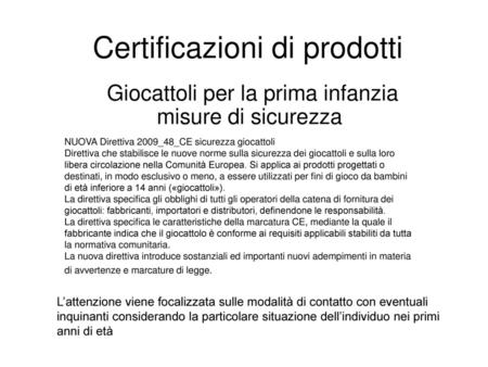 Certificazioni di prodotti