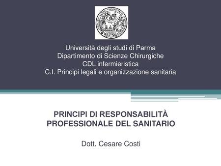 Dott. Cesare COSTI RN BScN