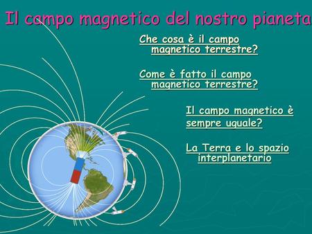 Il campo magnetico del nostro pianeta