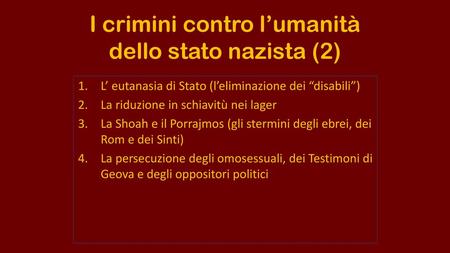 I crimini contro l’umanità dello stato nazista (2)