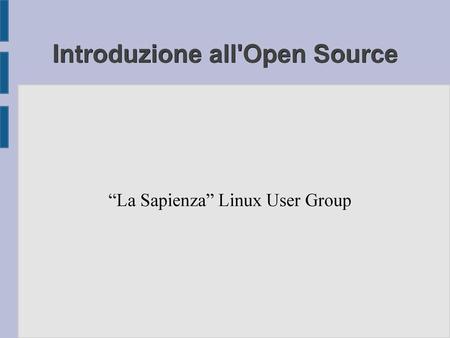 Introduzione all'Open Source