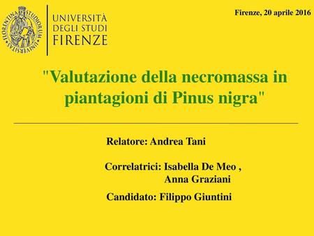 Valutazione della necromassa in piantagioni di Pinus nigra