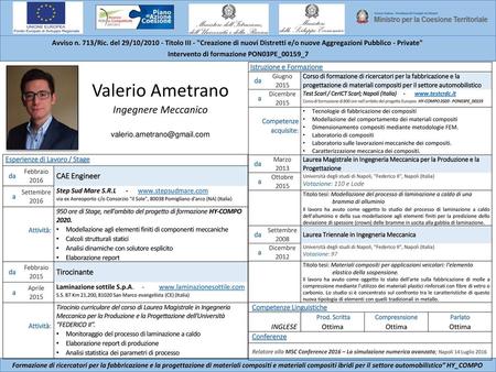 Valerio Ametrano Ingegnere Meccanico CAE Engineer Tirocinante