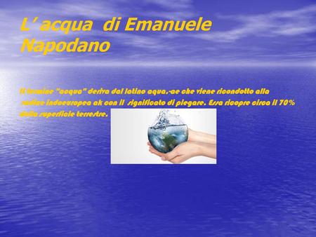 L’ acqua di Emanuele Napodano
