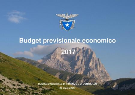 Budget previsionale economico 2017