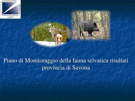 1 Piano di Monitoraggio della fauna selvatica risultati provincia di Savona 1.