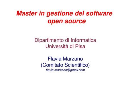 Master in gestione del software open source