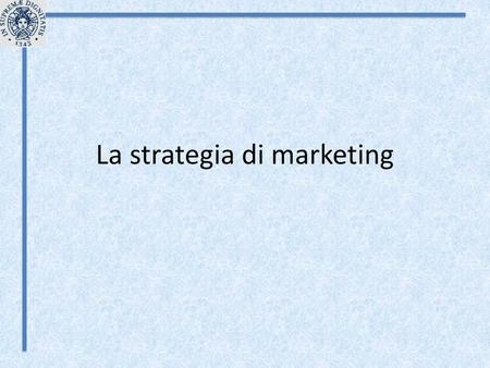 La strategia di marketing