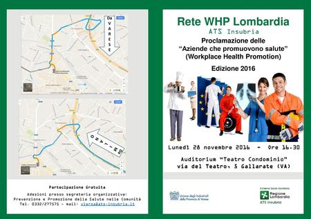 Rete WHP Lombardia ATS Insubria Proclamazione delle