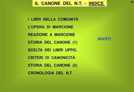 IL CANONE DEL N.T. - INDICE