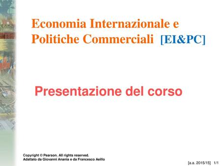 Economia Internazionale e Politiche Commerciali [EI&PC]