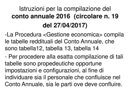 Istruzioni per la compilazione del conto annuale 2016 (circolare n