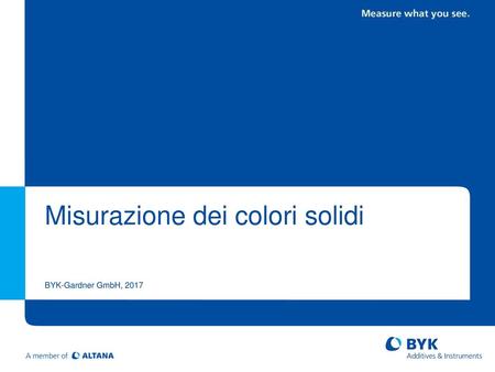 Misurazione dei colori solidi