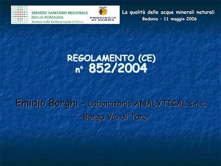 Emidio Borghi - Laboratorio ANALYTICAL s.n.c.
