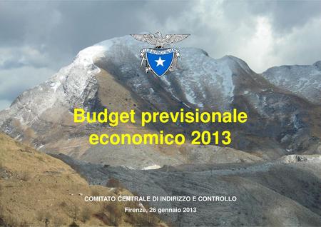 Budget previsionale economico 2013