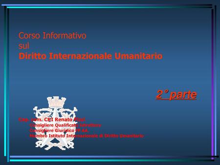 Corso Informativo sul Diritto Internazionale Umanitario