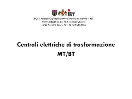Centrali elettriche di trasformazione MT/BT