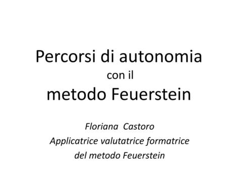 Percorsi di autonomia con il metodo Feuerstein