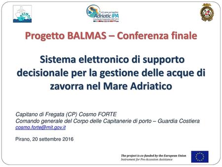 Progetto BALMAS – Conferenza finale